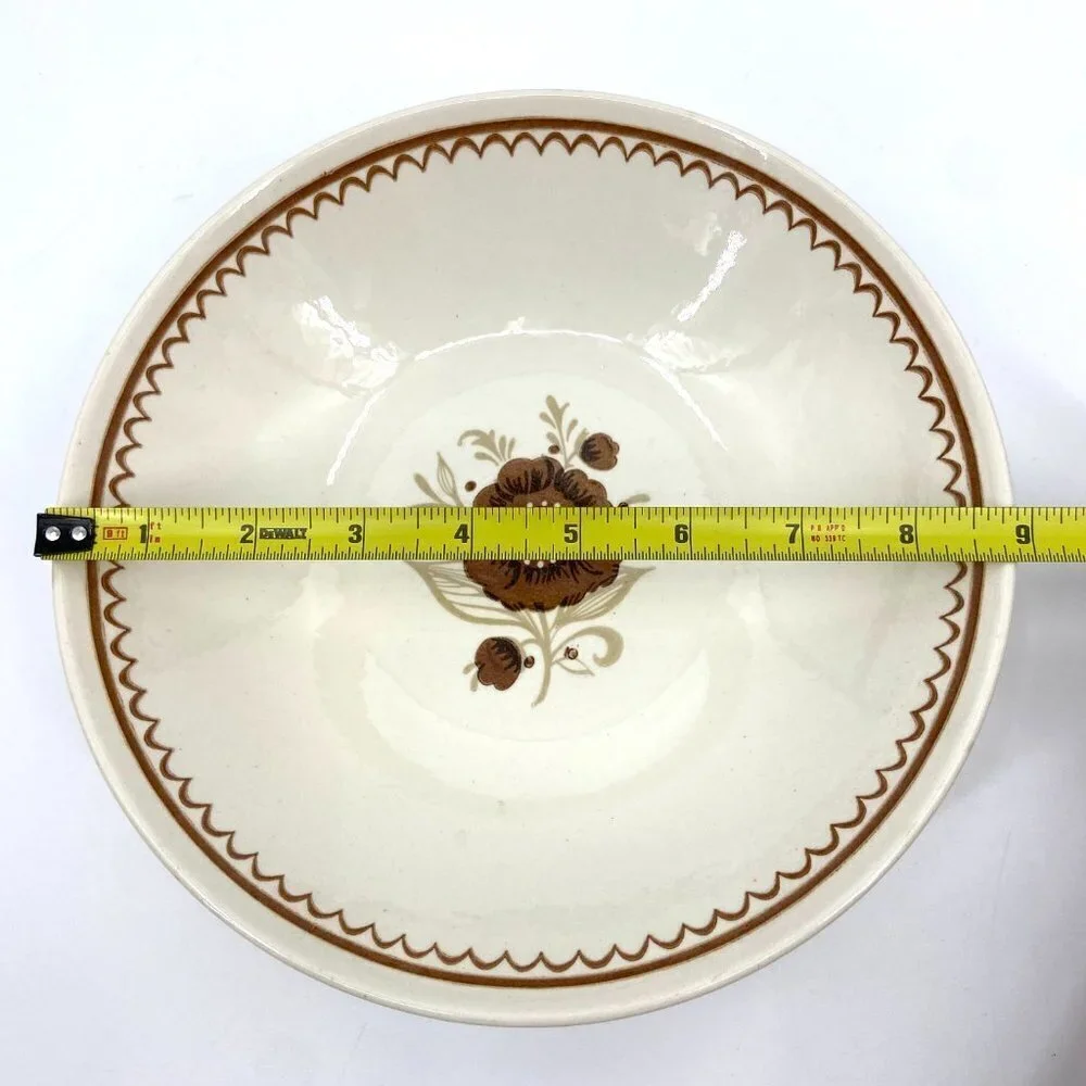 Royal China USA Vintage Cavalier Ironstone Nutmeg Brown Floral Salad Plate